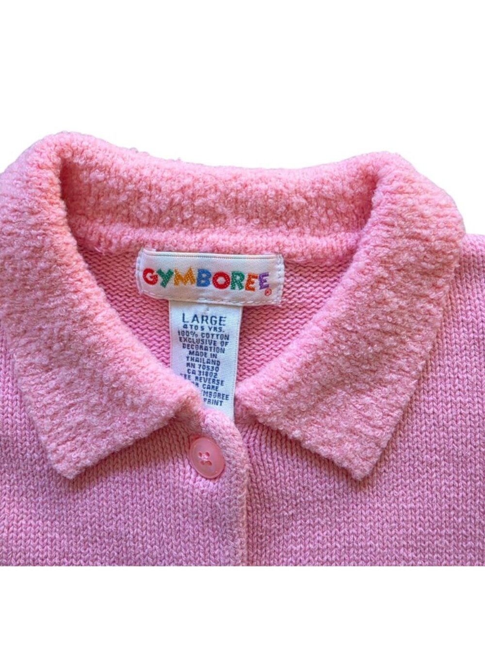 Vintage Gymboree Cardigan Sweater Size L 4-5 Pink Rainbow Tag Hearts New - Picture 3 of 6